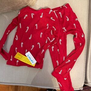 Carter's Red Candy Cane Kids Pajama Set